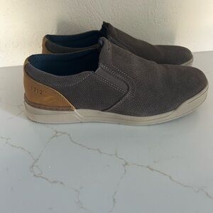 Men's Nunn Bush Gray and Brown Slip-On Shoes Size 9 1/2